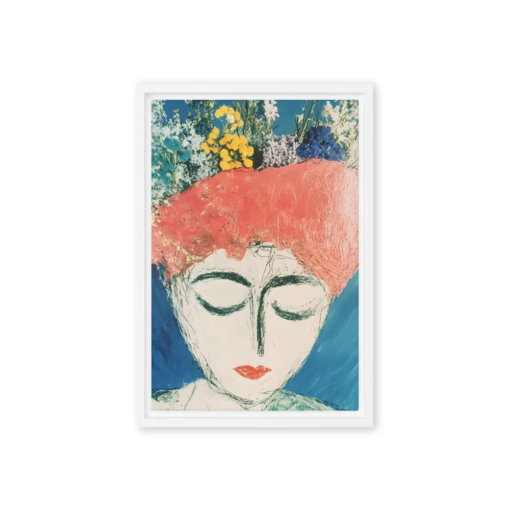 Serenity in Bloom | Canvas with White Frame | 12″×18″