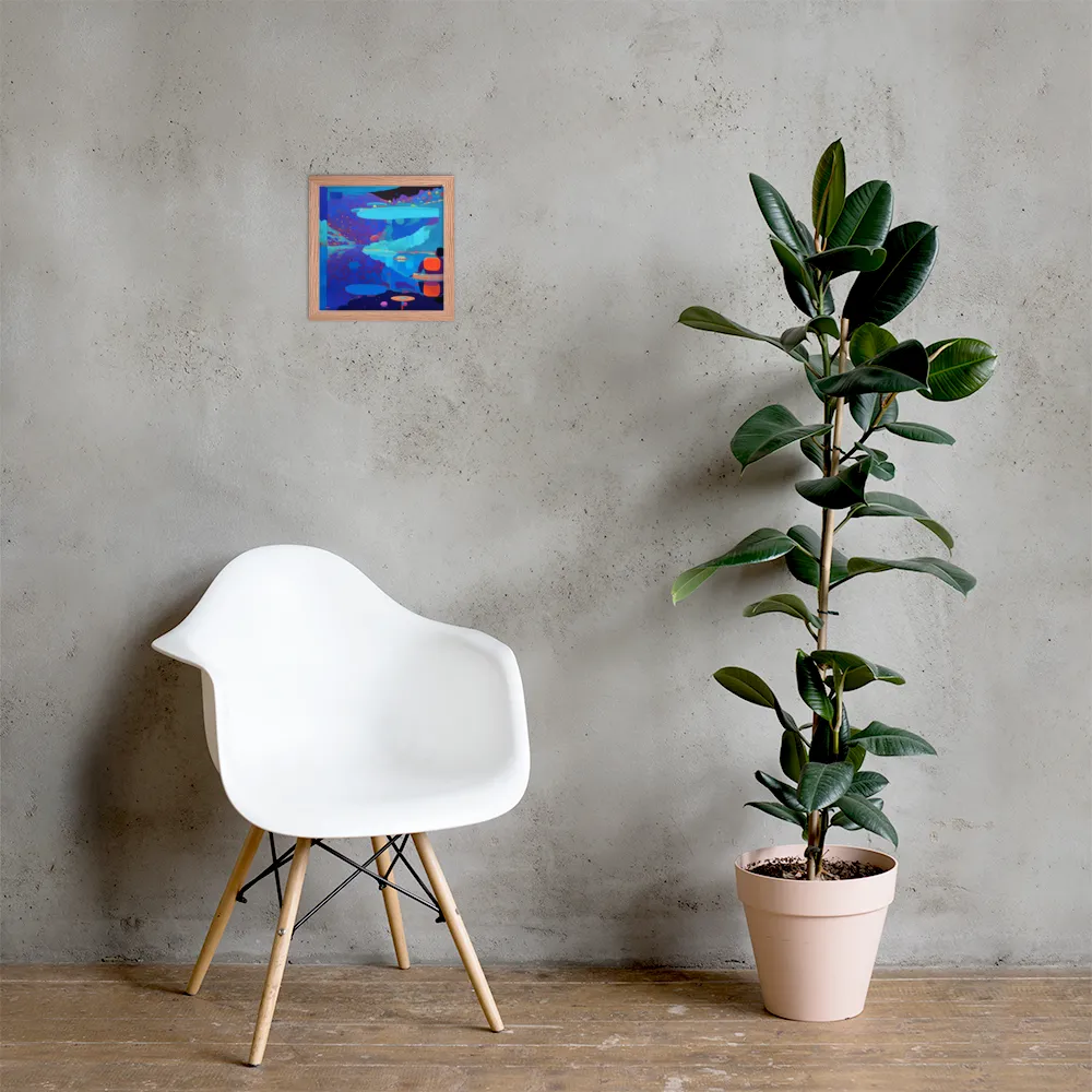 Reflections of Serenity | Poster with Red oak Frame | 10″×10″