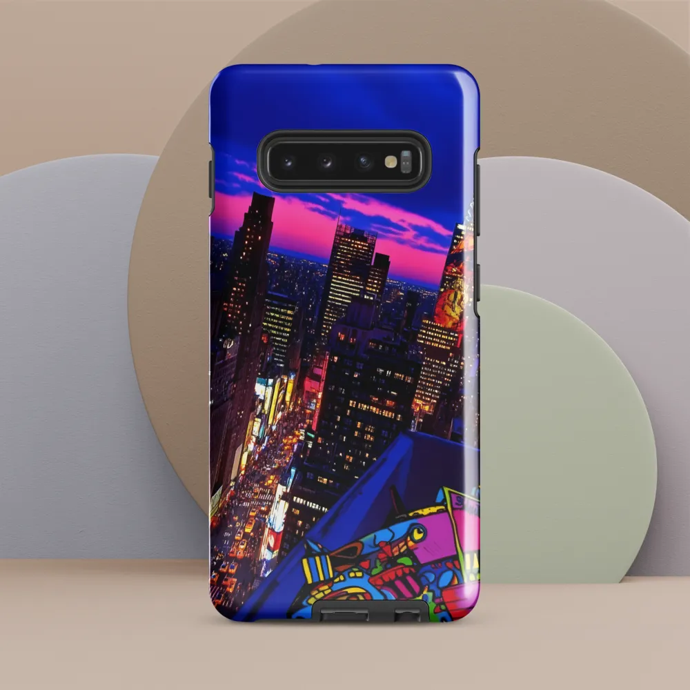 Neon Twilight: A City in Vibrance | Phone Case |  S10 Plus | Tough Case | Glossy