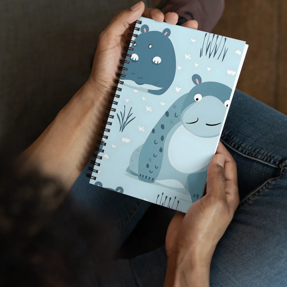 Whimsical Hippo Delight | Spiral Notebook