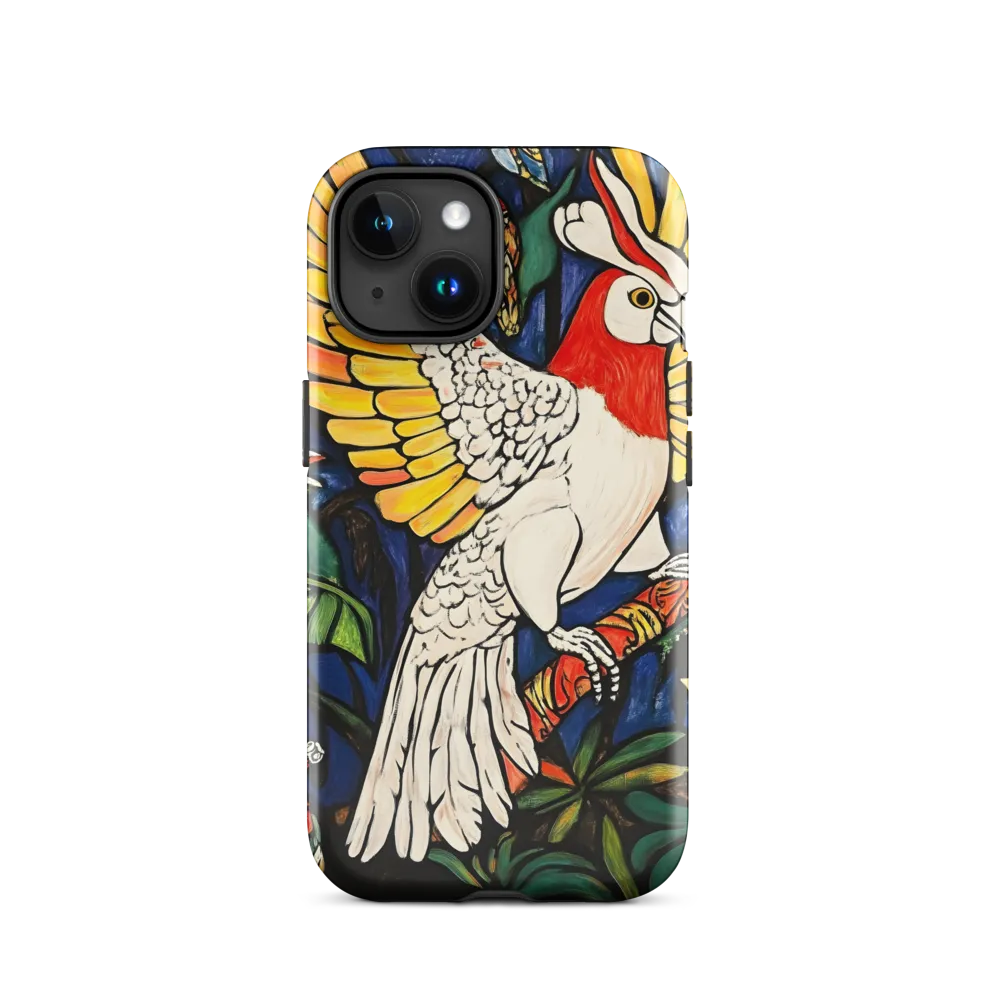 Cockatoo on a Patterned Branch