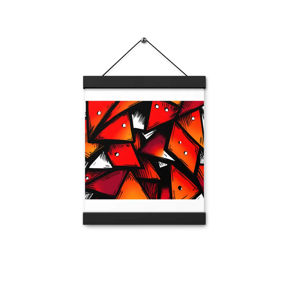 Dynamic Geometry of Red and Orange | Poster With Black Wood Hanger | 8″×10″