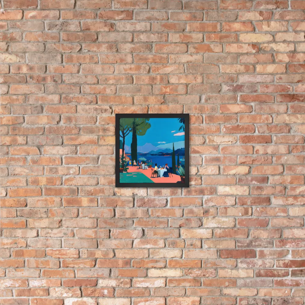 Lakeside Terrace 
 Poster with Black Frame | 12″x 12″