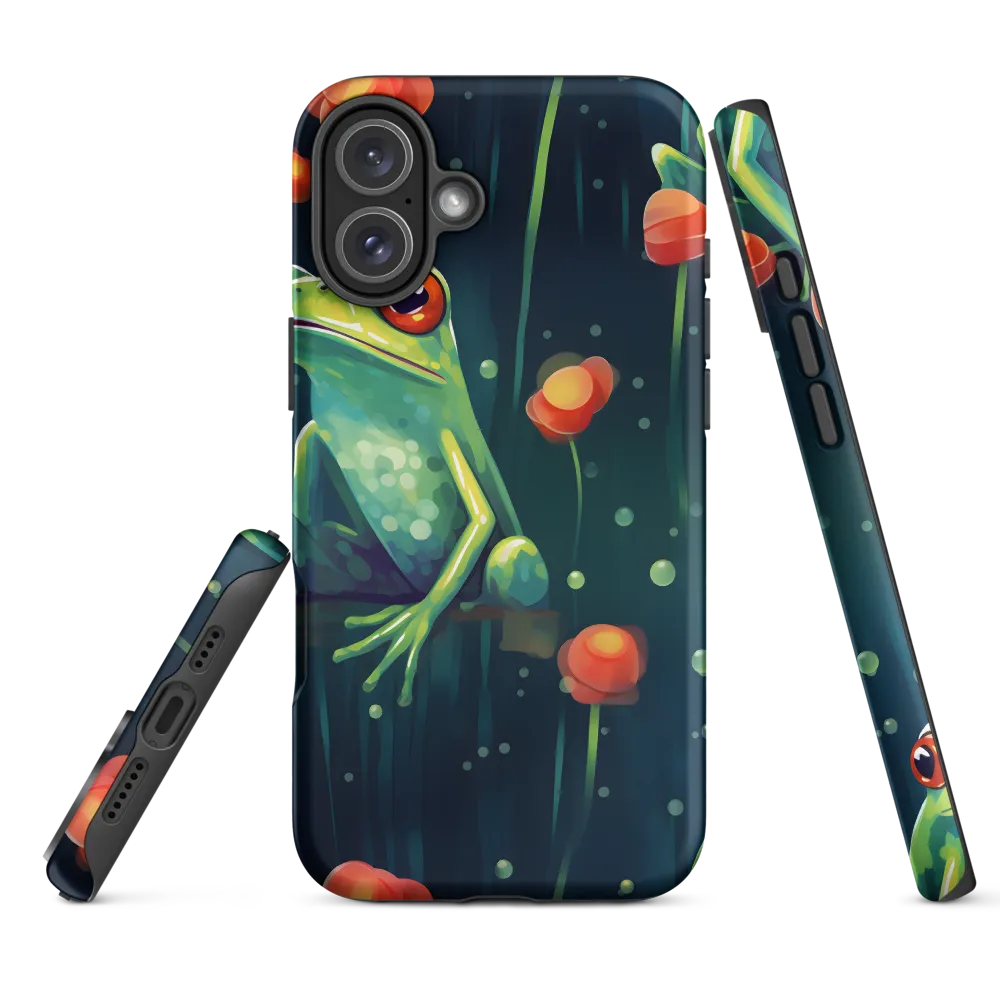 Playful Frogs in a Lush Pond
