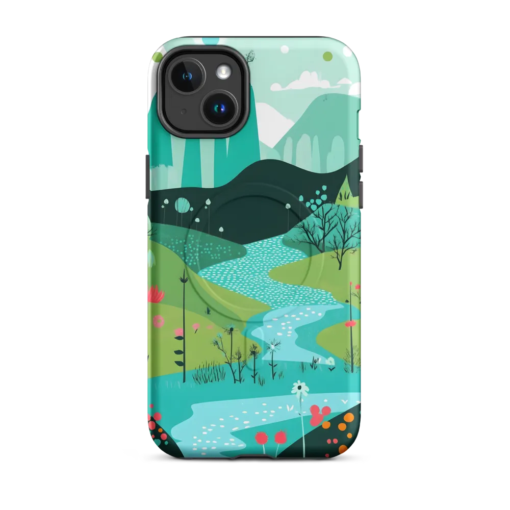 Whimsical River in a Lush Landscape