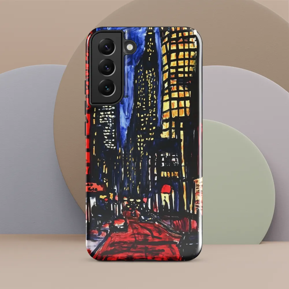 Urban Nightscape: A Journey Through Neon Lights | Phone Case |  S22 Plus | Tough Case | Glossy
