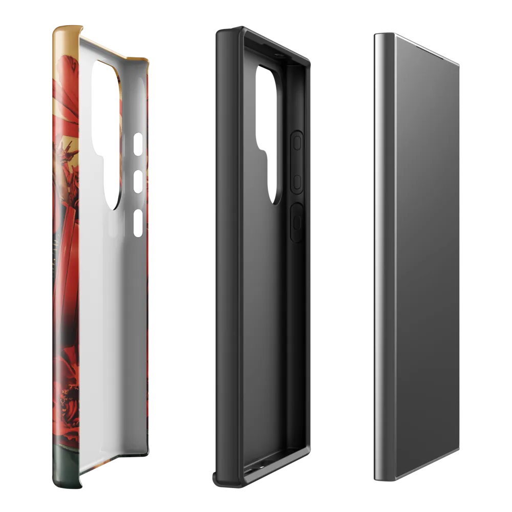Defiant Portrait in a Floral Realm | Phone Case |  S24 Ultra | Tough Case | Glossy