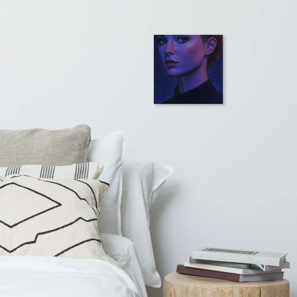Ethereal Portrait in Blue and Red | Canvas | 12″×12″