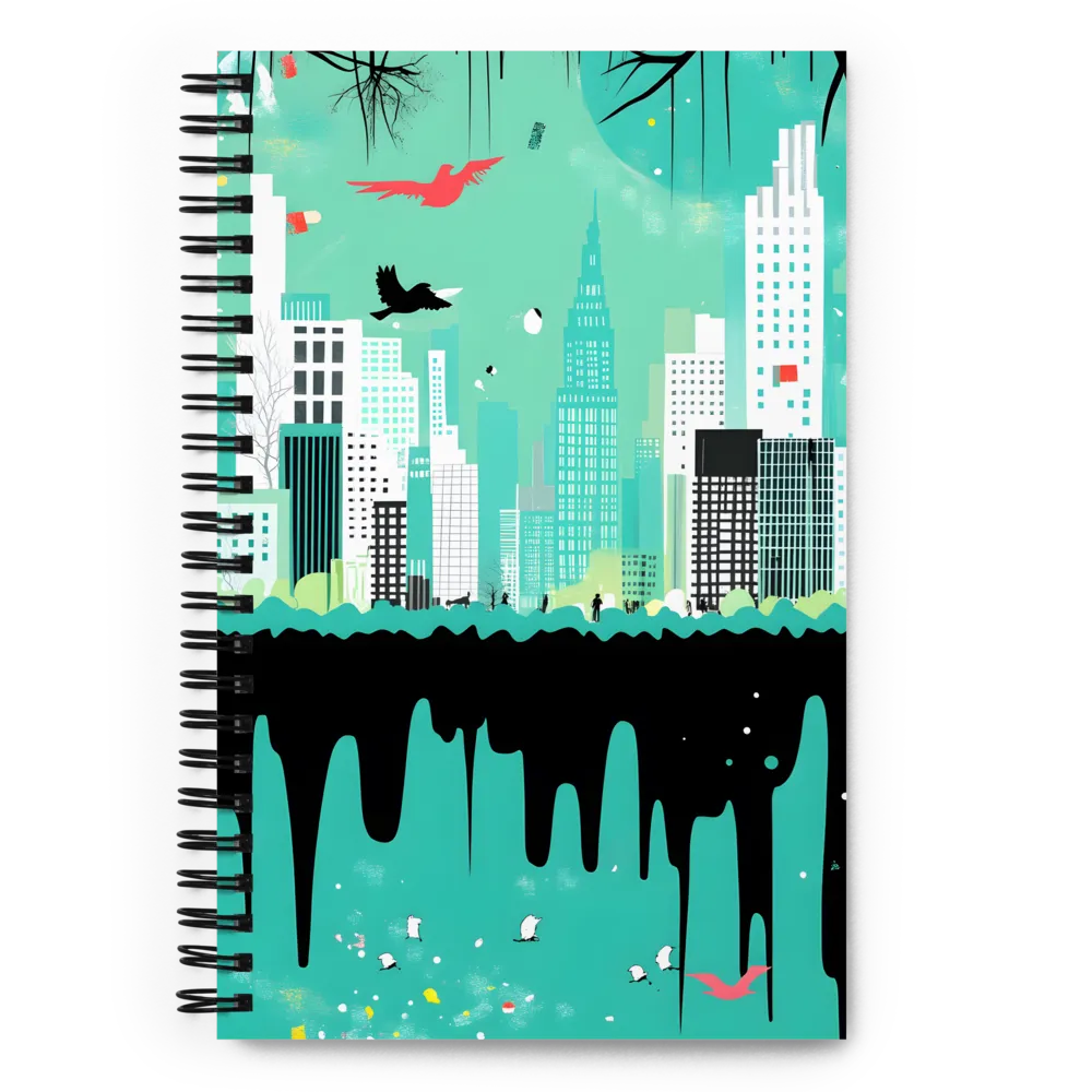 Urban Symphony: A Teal Tale | Spiral Notebook