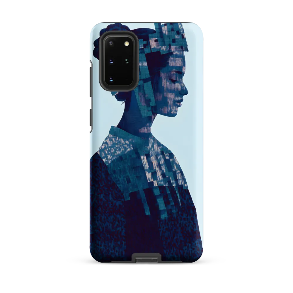 Digital Portrait in Abstract Blue