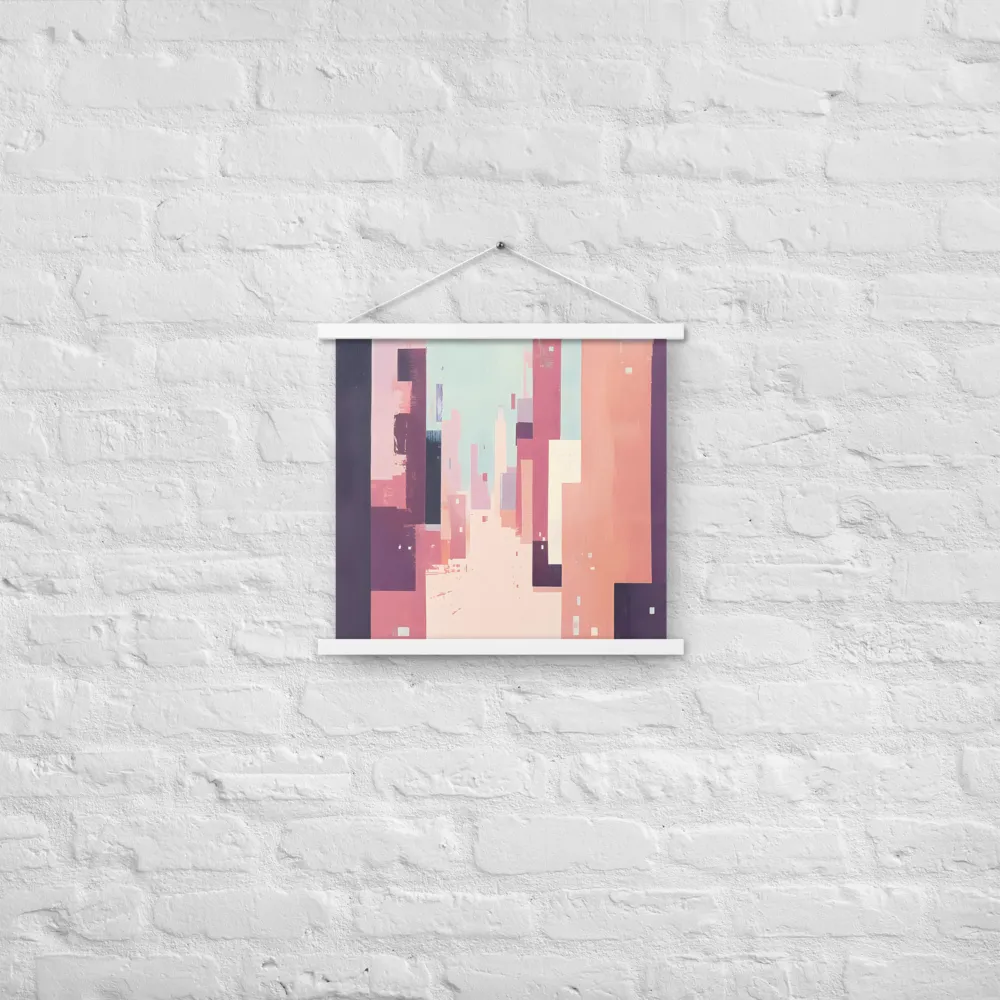 Tranquil Cityscape | Poster With White Wood Hanger | 18″×18″