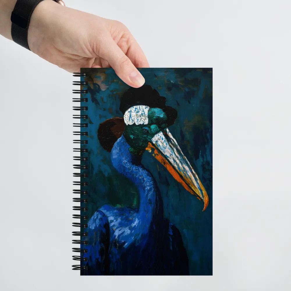 Majestic Absurdity: The Hat-Wearing Bird | Spiral Notebook