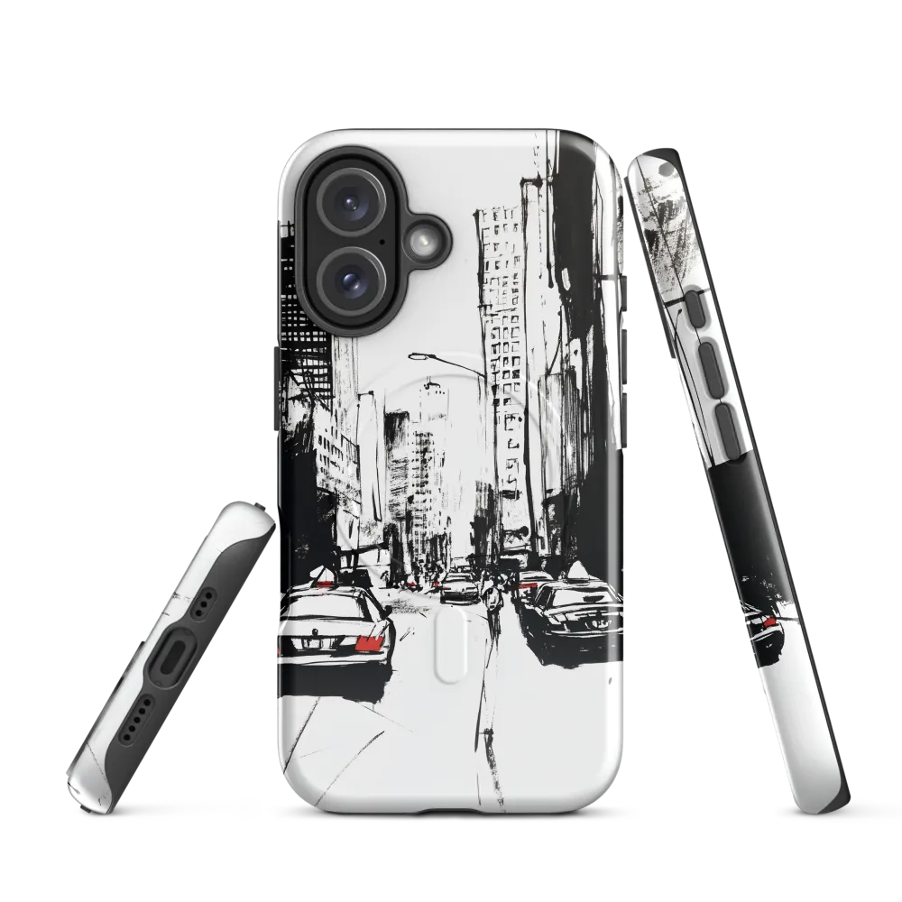 Urban Pulse: A Monochromatic Journey | Phone Case |  16 | MagSafe® Tough Case | Glossy