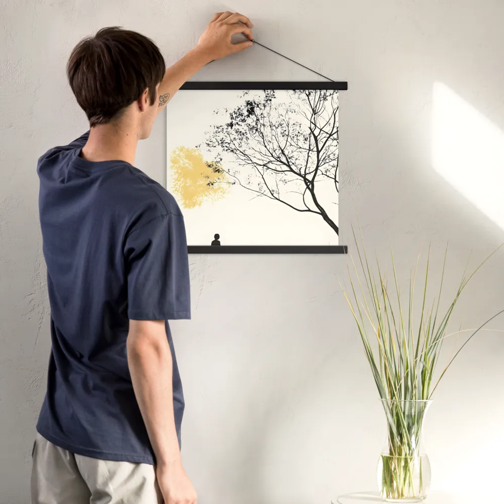 Whispers of Solitude | Poster With Black Wood Hanger | 18″×18″