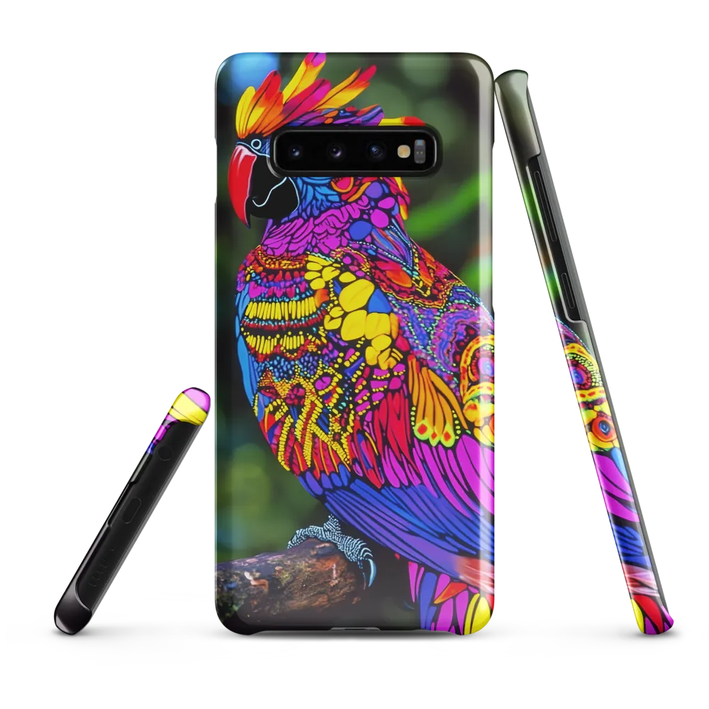 Vibrant Psychedelic Parrot | Phone Case |  S10 Plus | Snap Case | Glossy