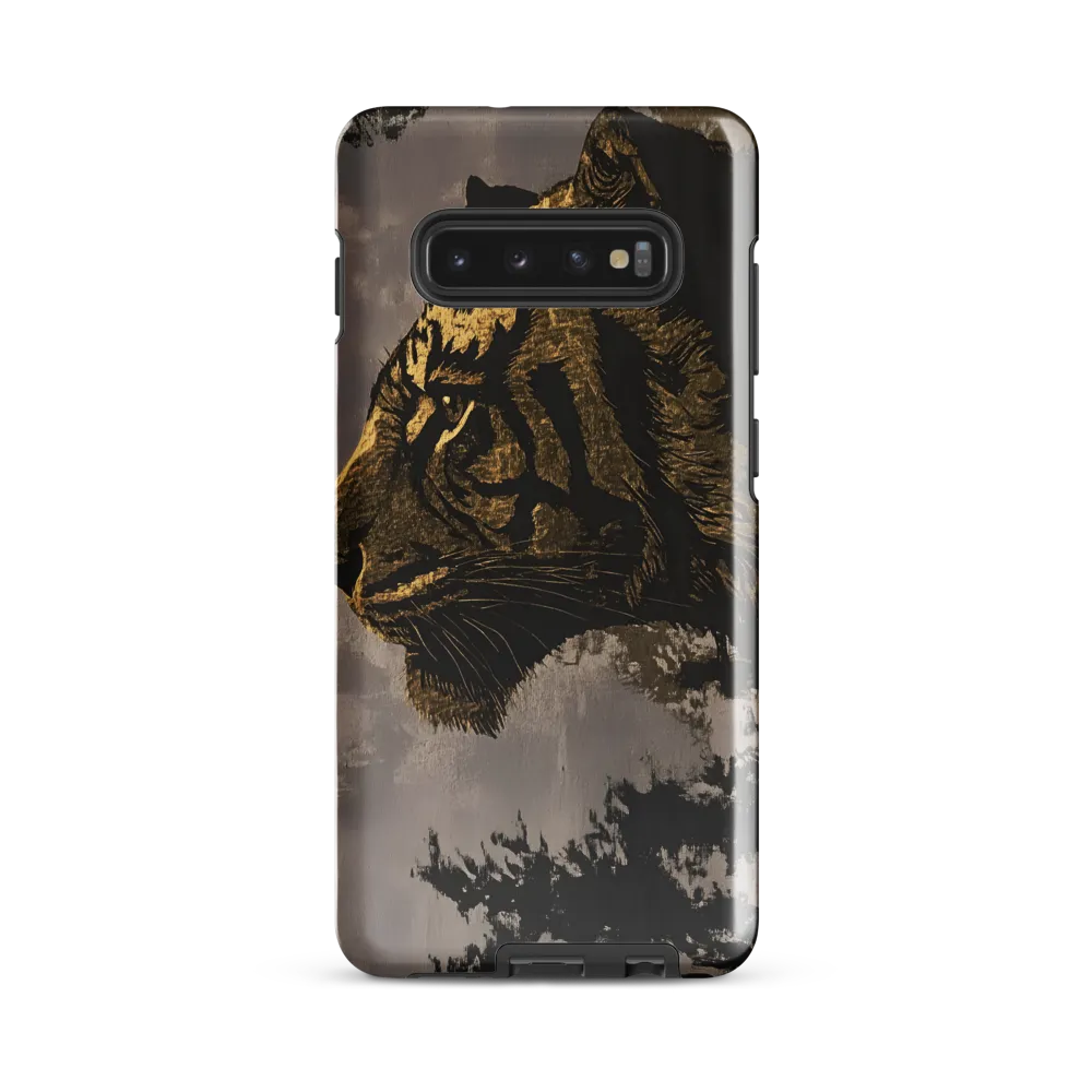 Majestic Silence: The Golden Tiger | Phone Case |  S10 Plus | Tough Case | Glossy