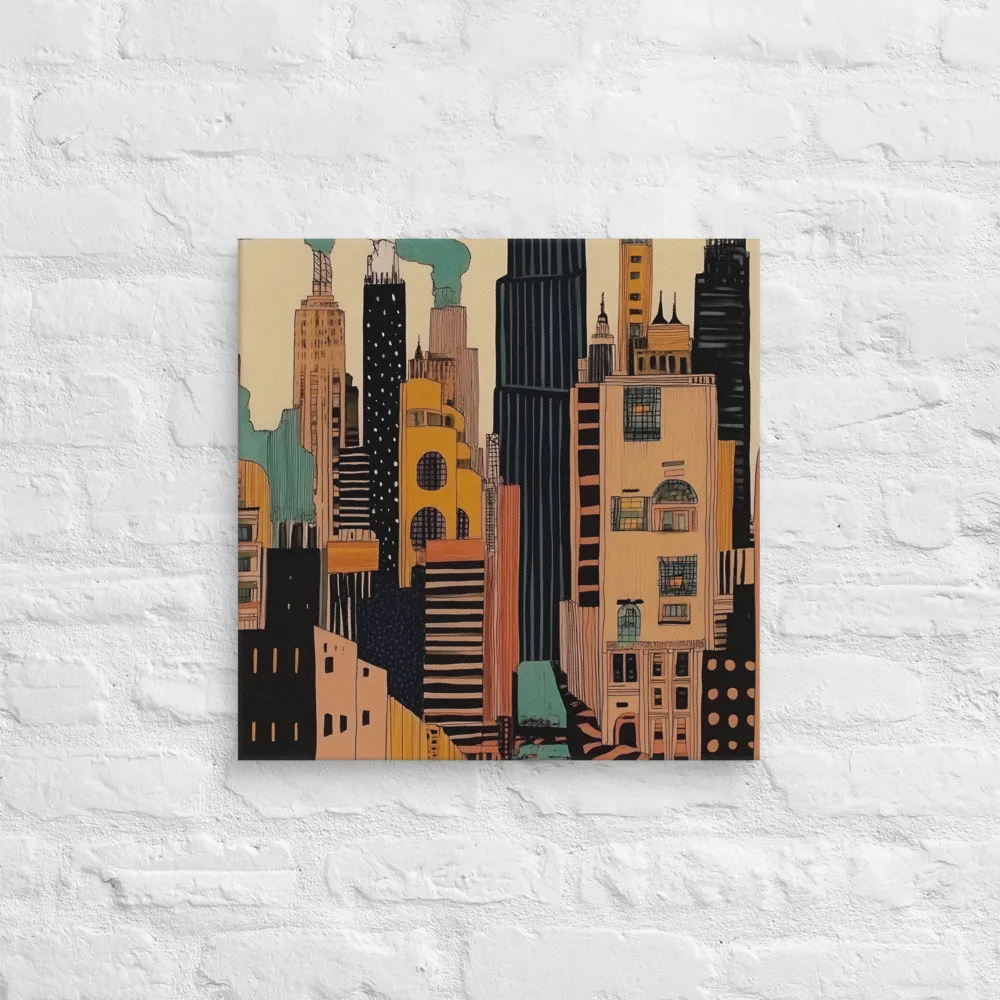 Urban Symphony in Ink | Canvas | 18″×18″