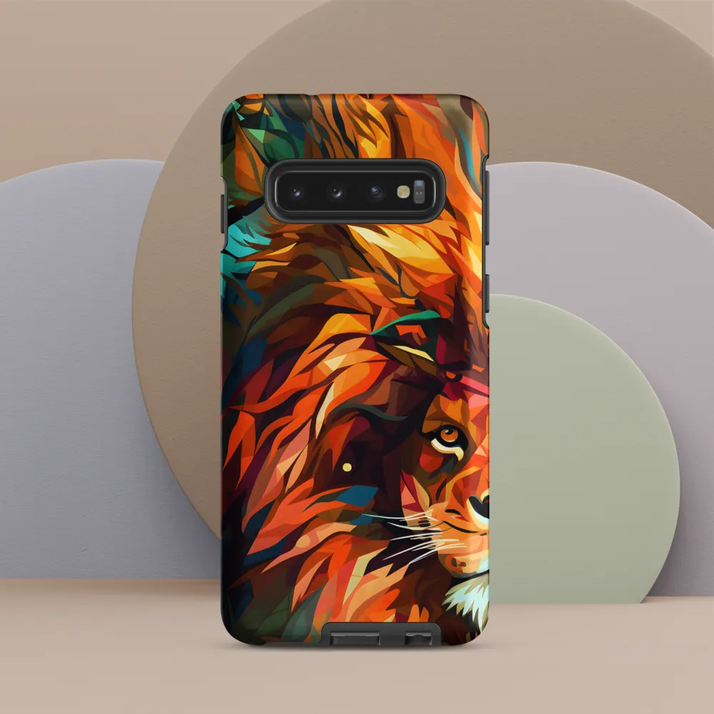 Majestic Gaze: The Polygonal Lion