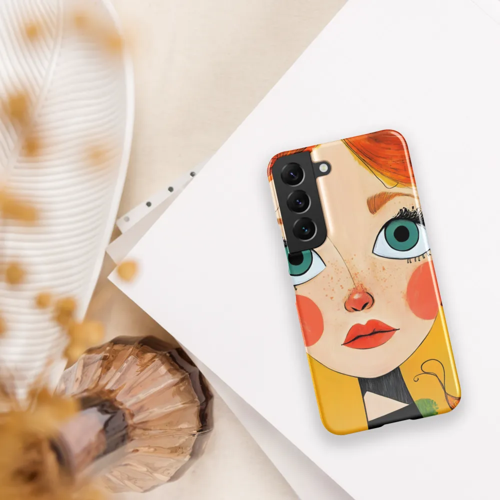 Whimsical Portrait of a Girl | Phone Case |  S22 | Snap Case | Glossy