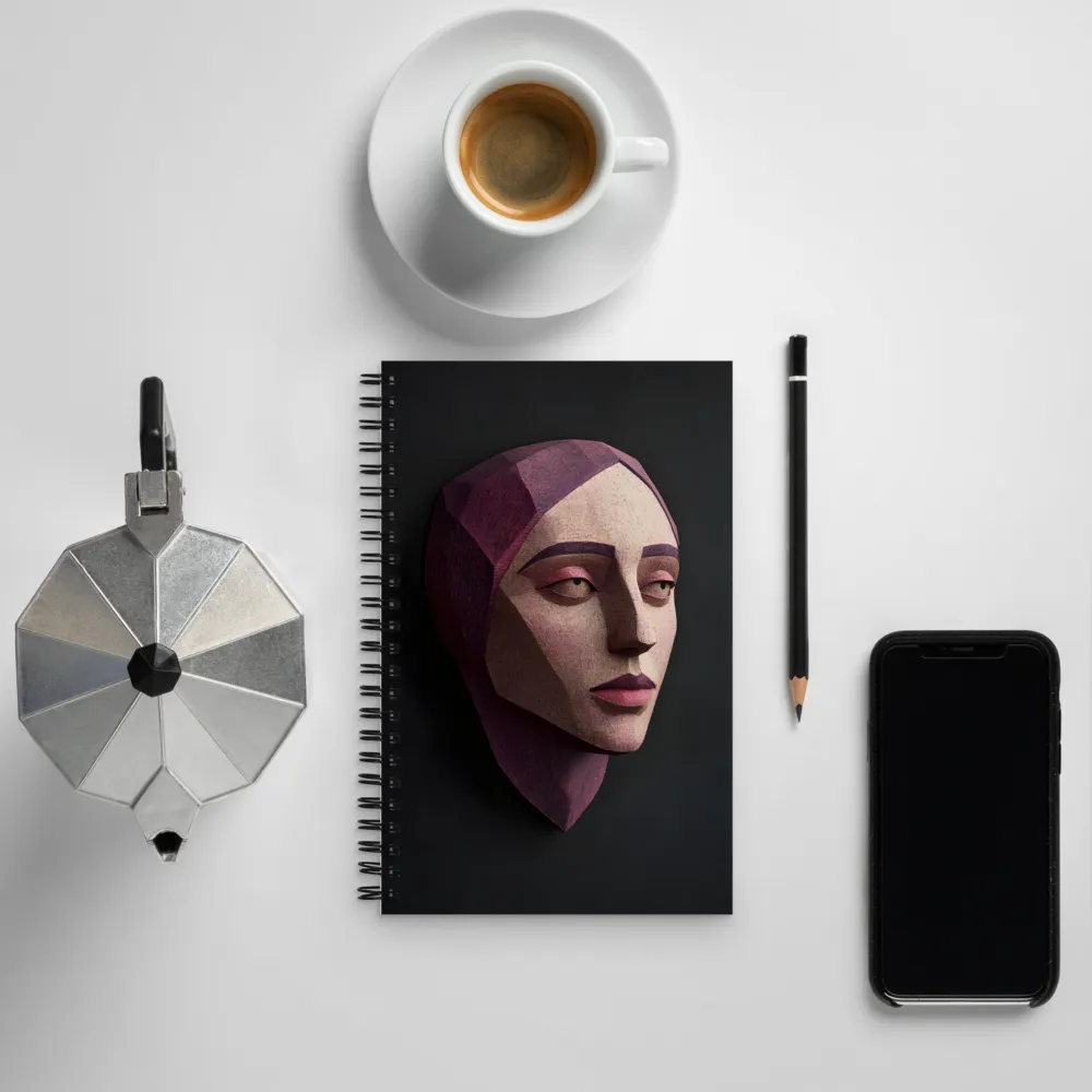 Geometric Elegance: A Contemporary Portrait | Spiral Notebook