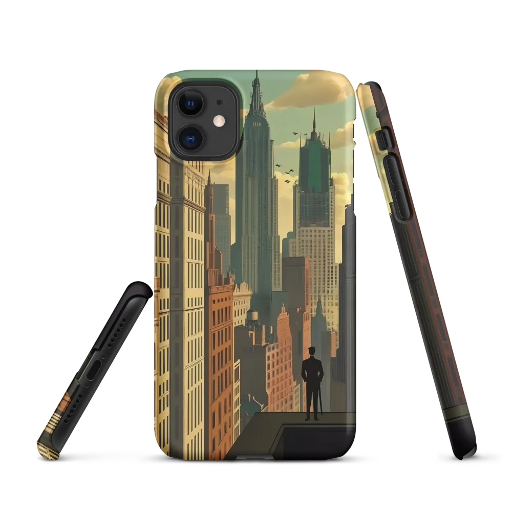 Urban Dreams: A Silhouette in Art Deco Cityscape