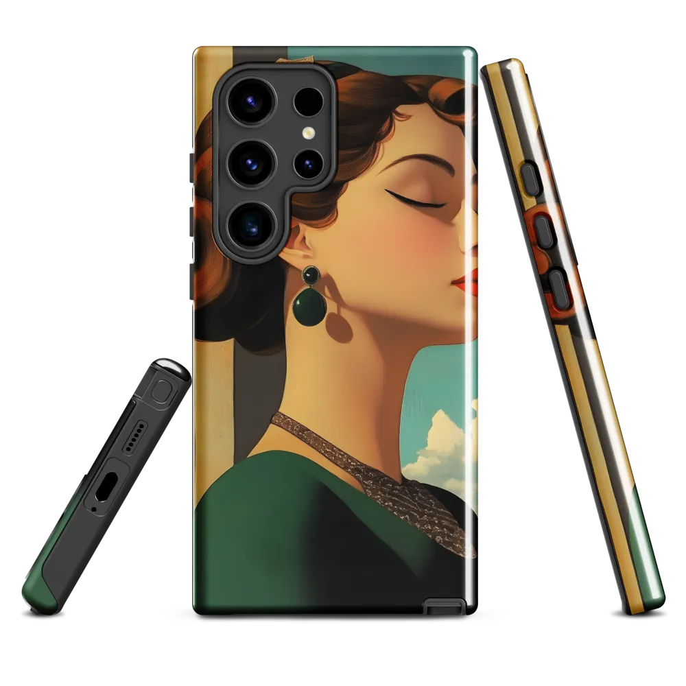 Elegance in Art Deco: A Portrait of Grace | Phone Case |  S24 Ultra | Tough Case | Glossy