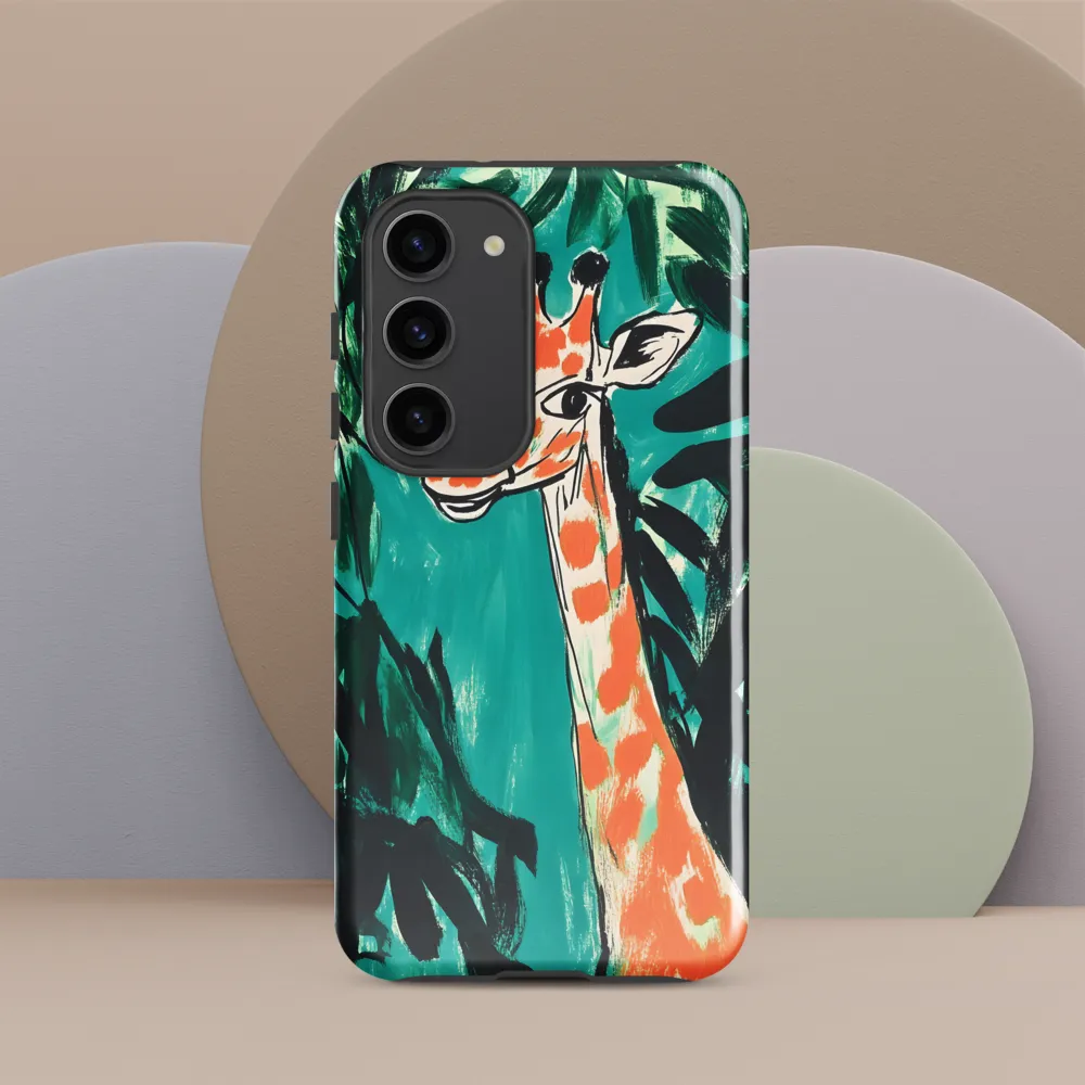 Curious Giraffe in Lush Greenery | Phone Case |  S23 | Tough Case | Glossy