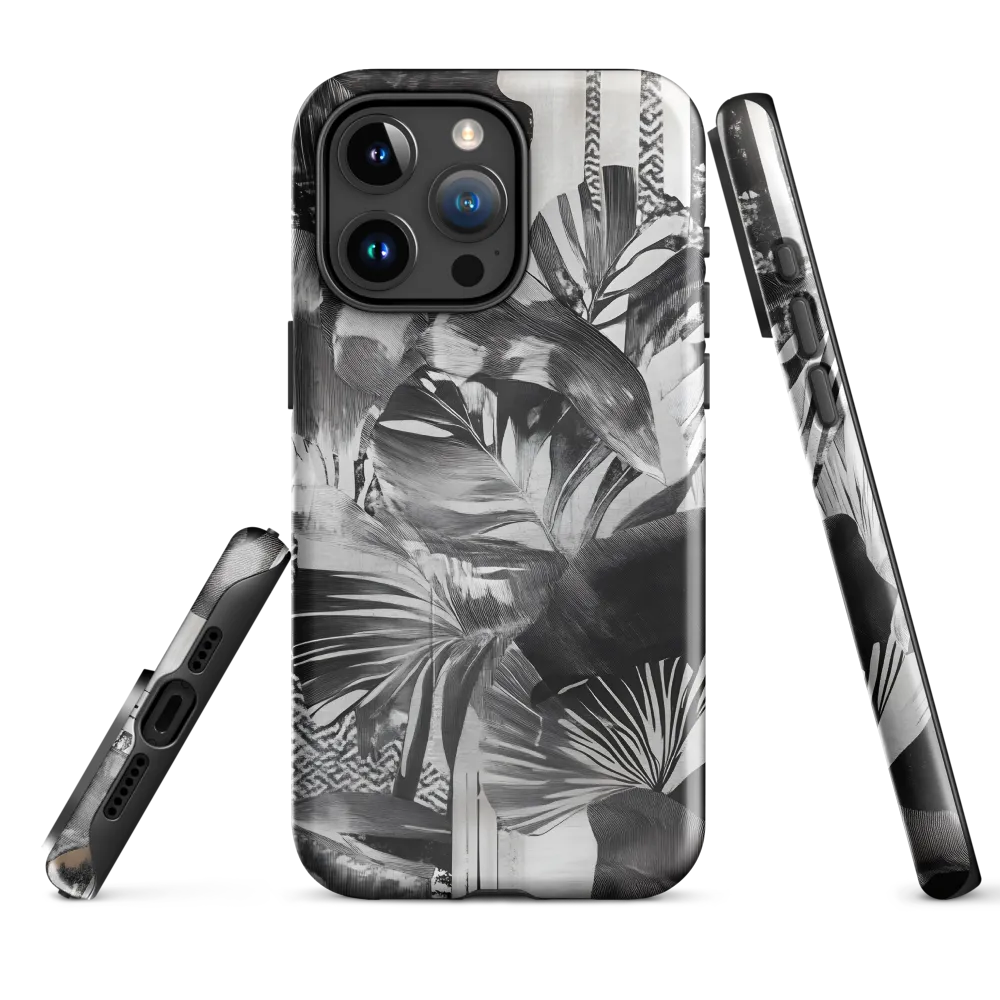 Monochrome Serenity in Tropical Foliage