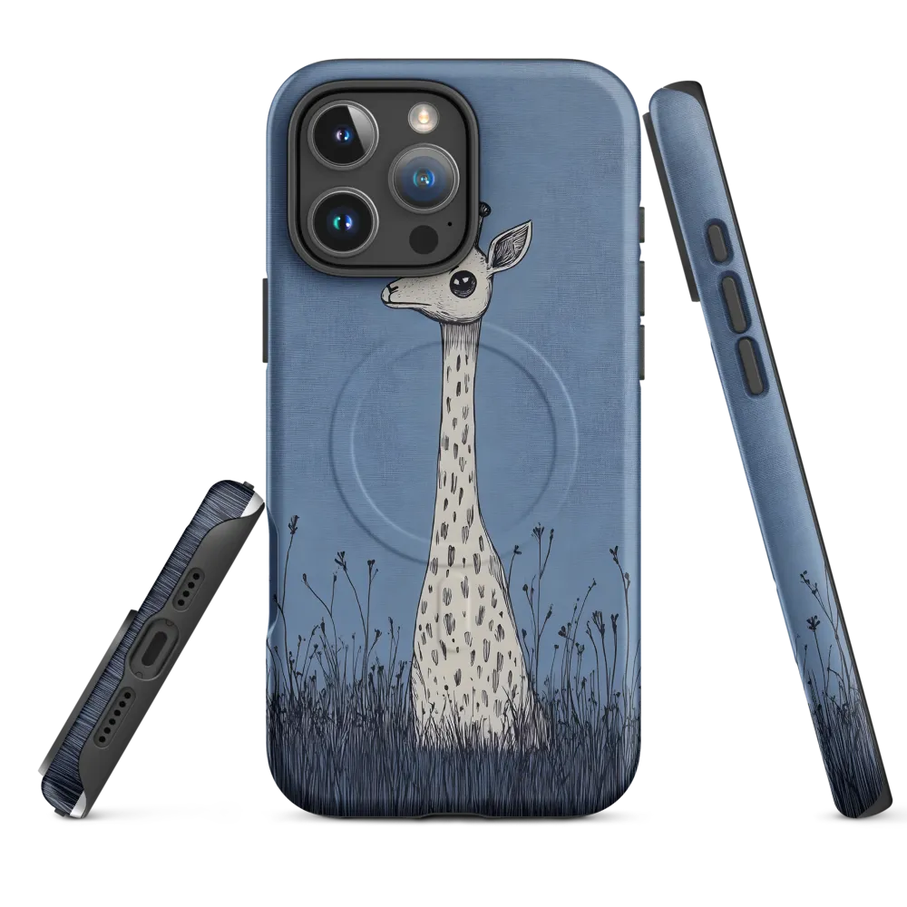 Whimsical Giraffe in Blue