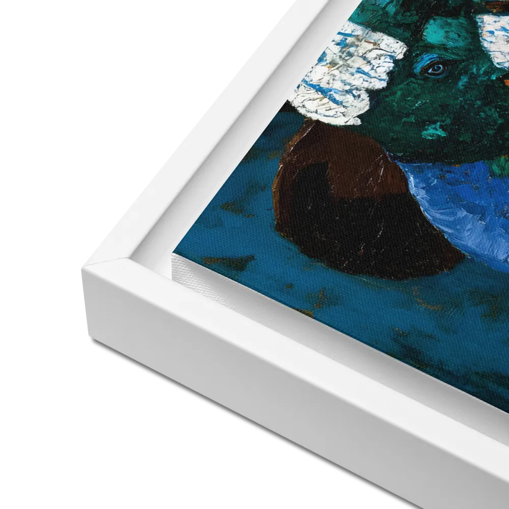 Majestic Absurdity: The Hat-Wearing Bird | Canvas with White Frame | 16″×16″