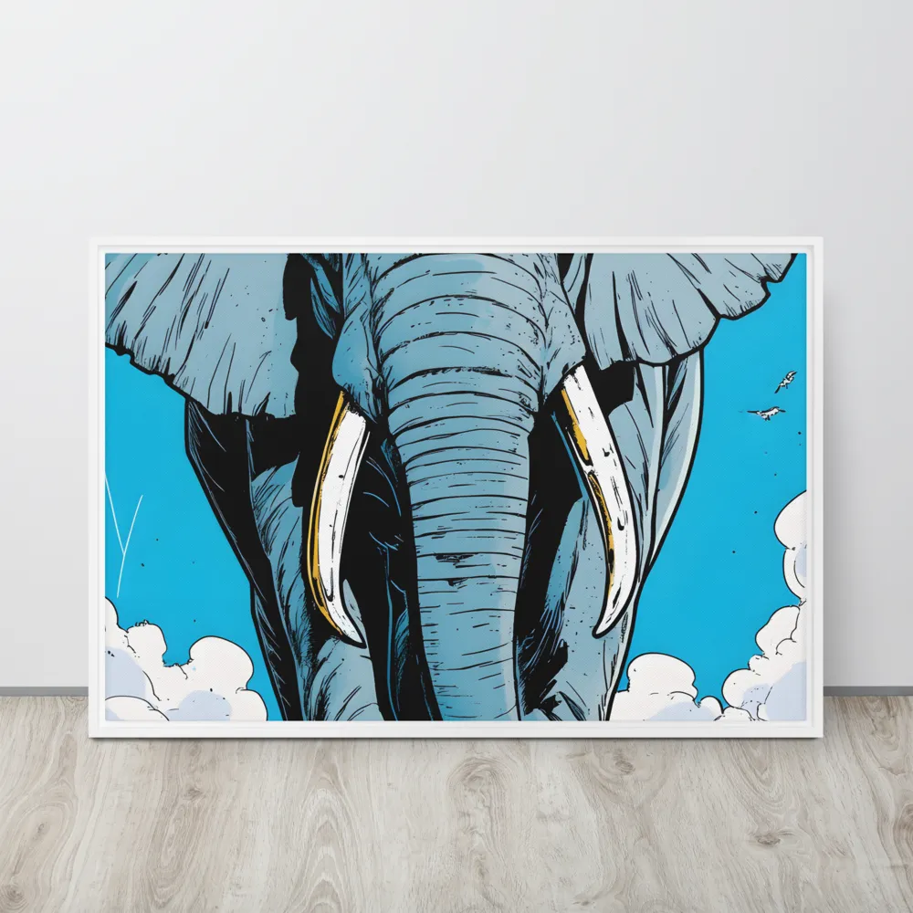 Majestic Presence: The Elephant | Canvas with White Frame | 24″×36″