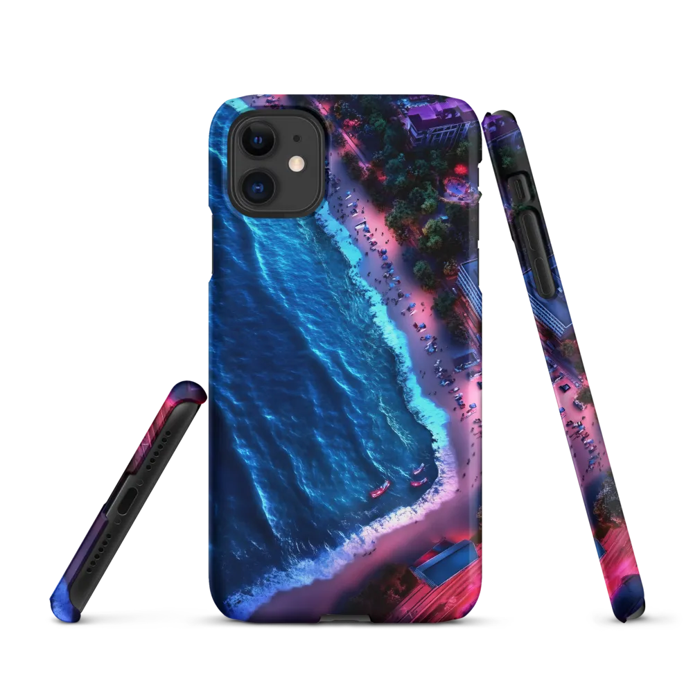 Twilight Reflections: A Serene Beach Aerial | Phone Case |  11 | Snap Case | Matte