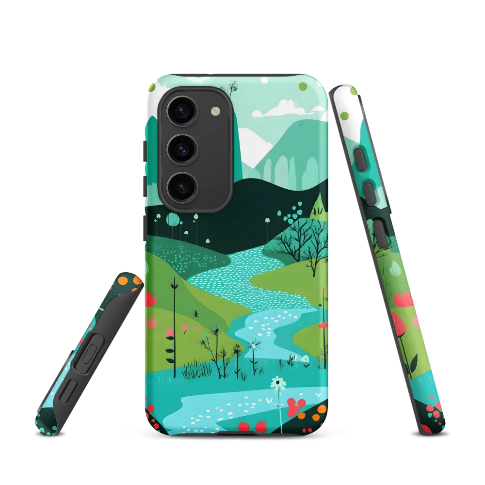 Whimsical River in a Lush Landscape