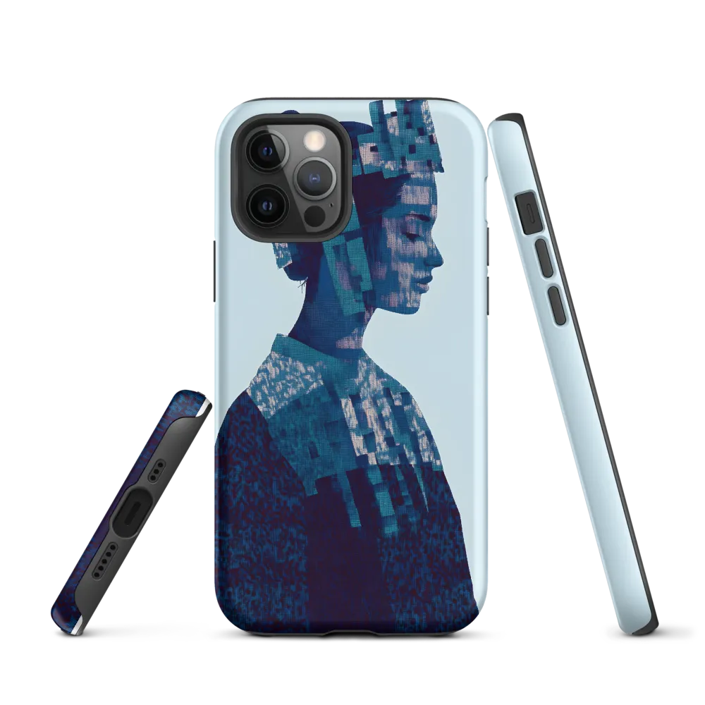 Digital Portrait in Abstract Blue