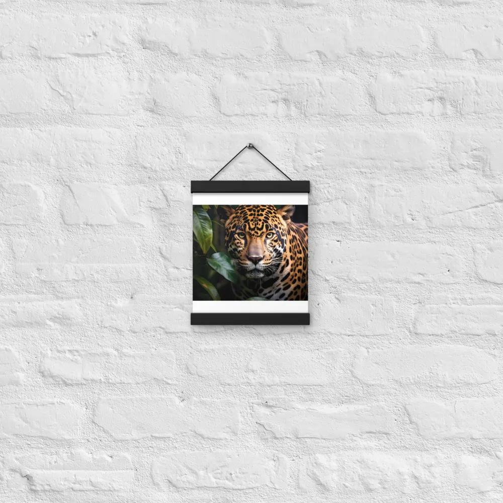 The Intensity of Nature: A Jaguar’s Gaze | Poster With Black Wood Hanger | 8″×10″