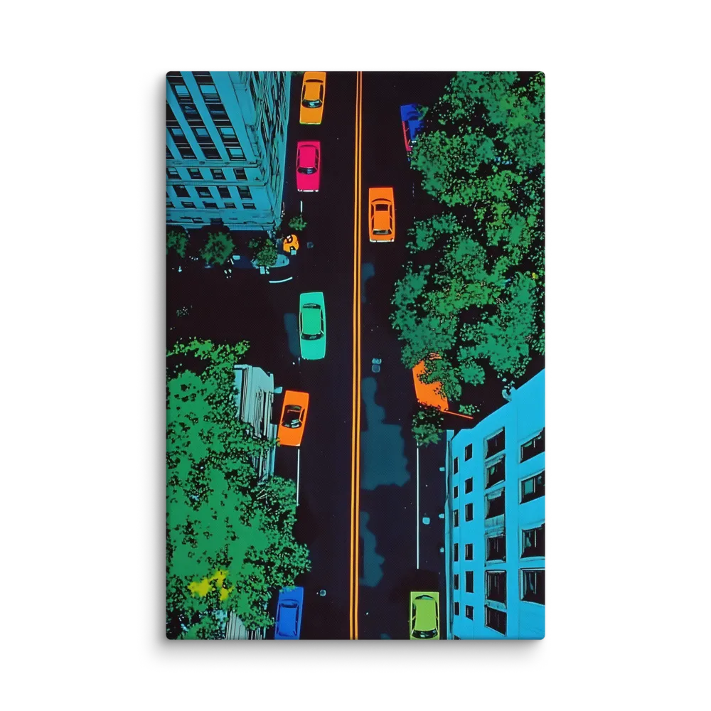 Urban Pulse: A Colorful Intersection | Canvas | 32″×48″