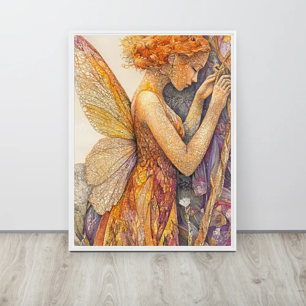 Whispers of the Frosted Meadow | Canvas with White Frame | 24″×32″