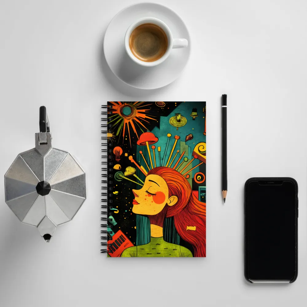 Cosmic Dreams: A Surreal Reflection | Spiral Notebook