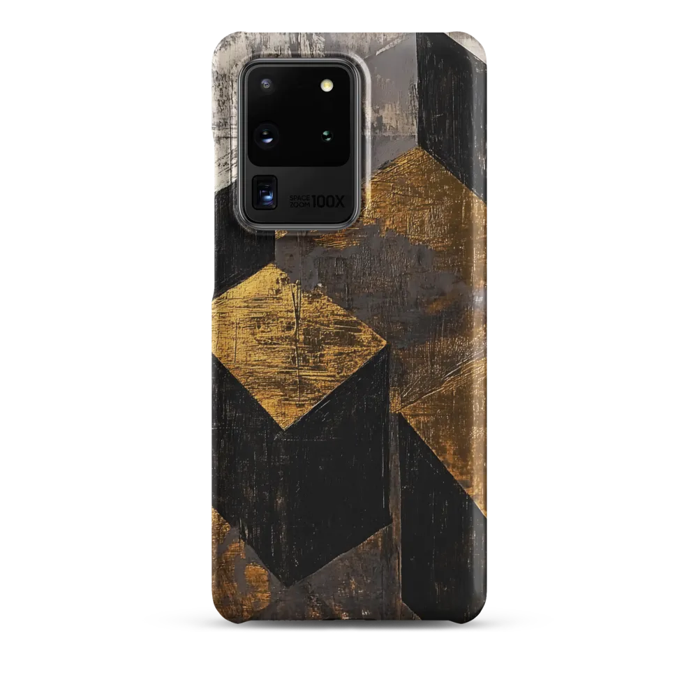 Geometric Harmony in Gold and Black | Phone Case |  S20 Ultra | Snap Case | Matte