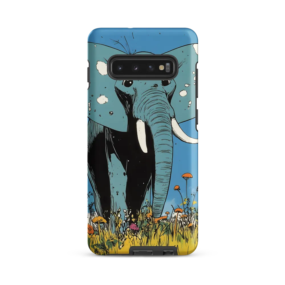 Whimsical Blue Elephant in Bloom
