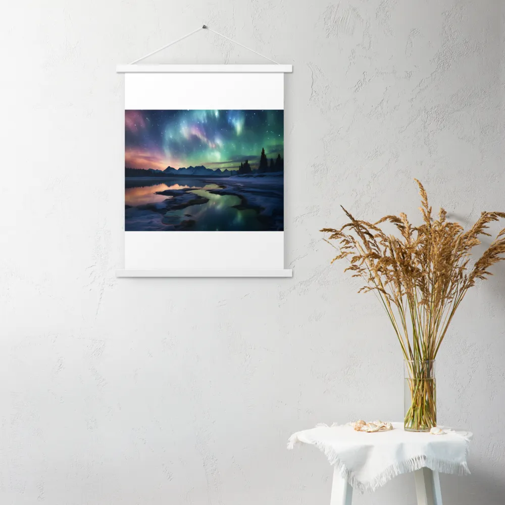Ethereal Aurora: A Night Under the Stars | Poster With White Wood Hanger | 18″×24″