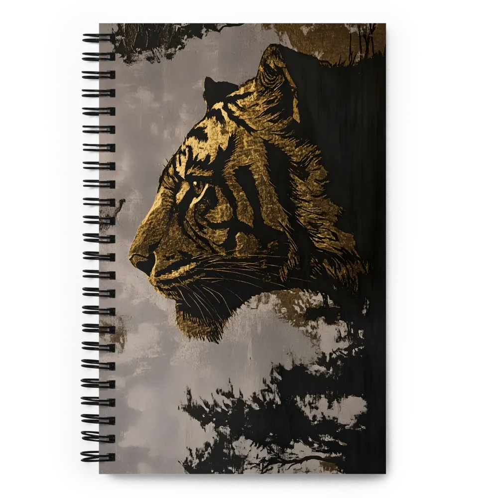 Majestic Silence: The Golden Tiger | Spiral Notebook