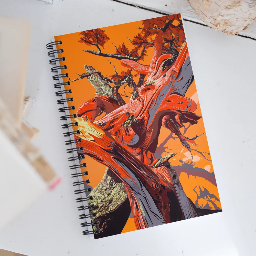 Life in Motion: An Abstract Tree | Spiral Notebook