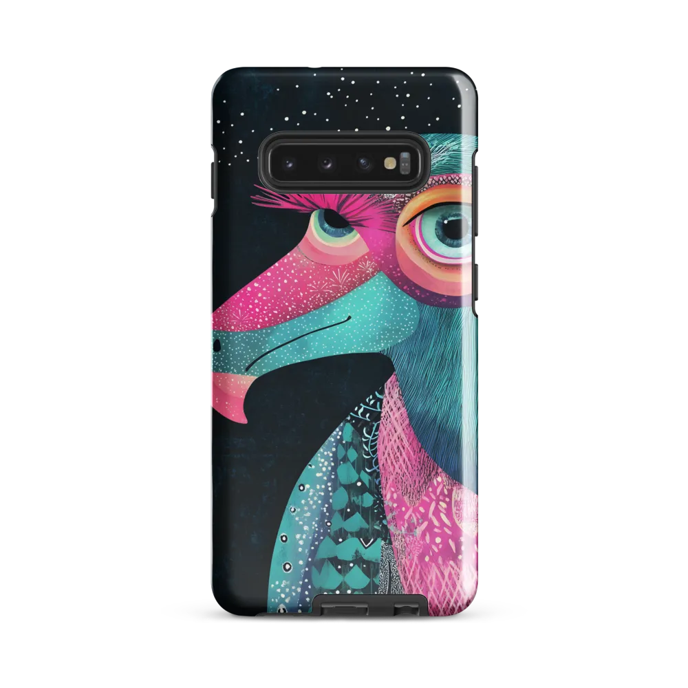 Whimsical Vulture: A Dance of Colors | Phone Case |  S10 Plus | Tough Case | Glossy