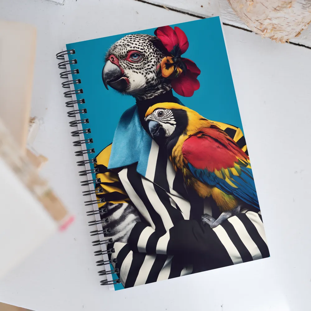 Vibrant Fusion of Flora and Fauna | Spiral Notebook