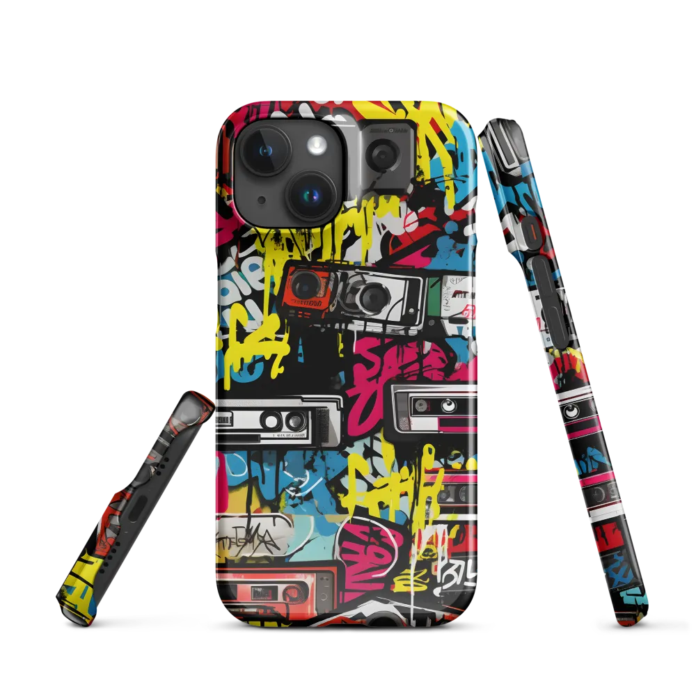 Urban Nostalgia: A Retro Cassette Explosion | Phone Case |  15 | Snap Case | Glossy