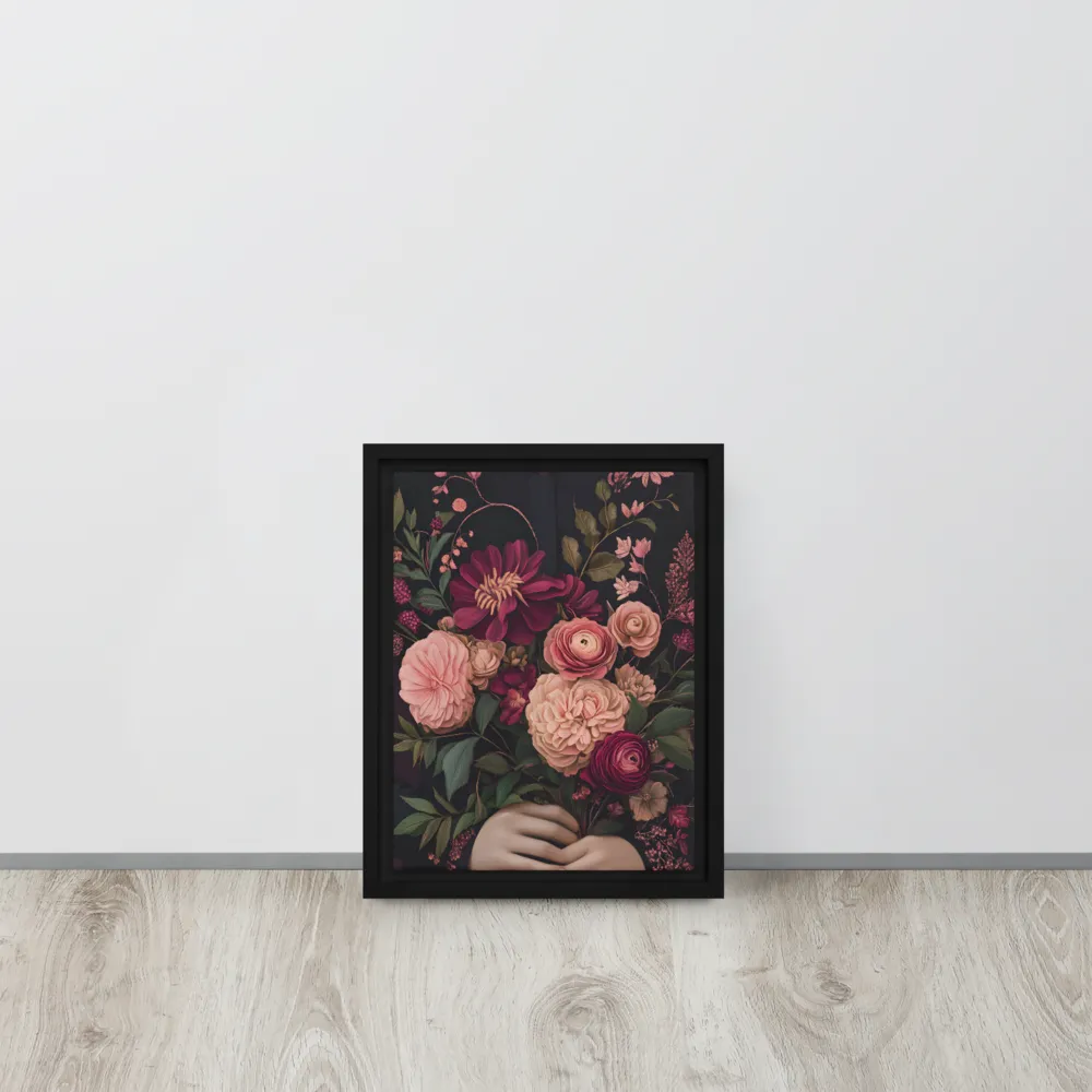 Botanical Elegance | Canvas with Black Frame | 9″×12″