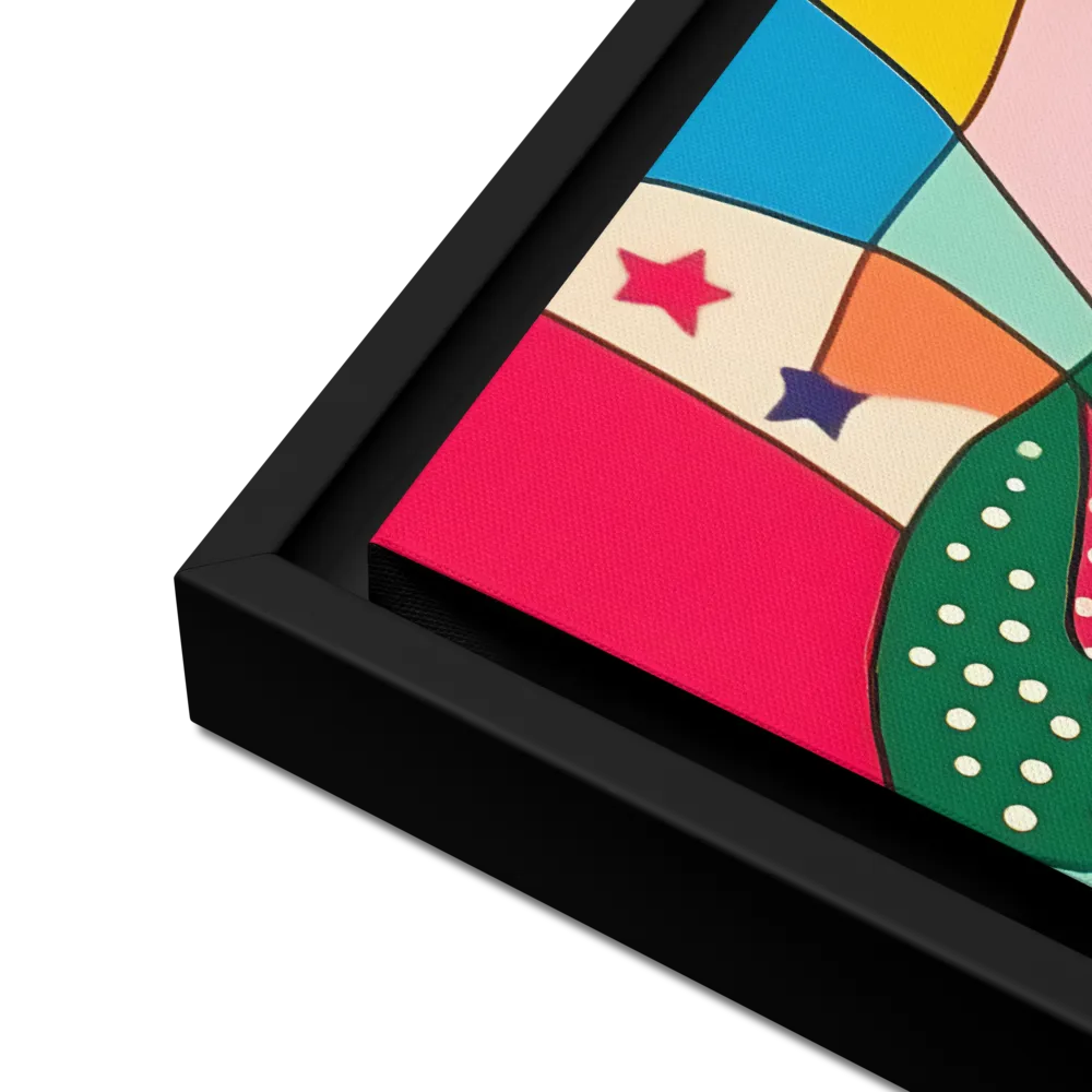 Playful Geometry in Color | Canvas with Black Frame | 16″×20″