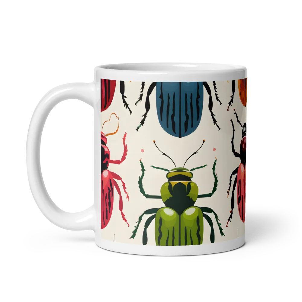 Beetle Mosaic: A Colorful Exploration of Insects | Mug with White inside | 11 oz