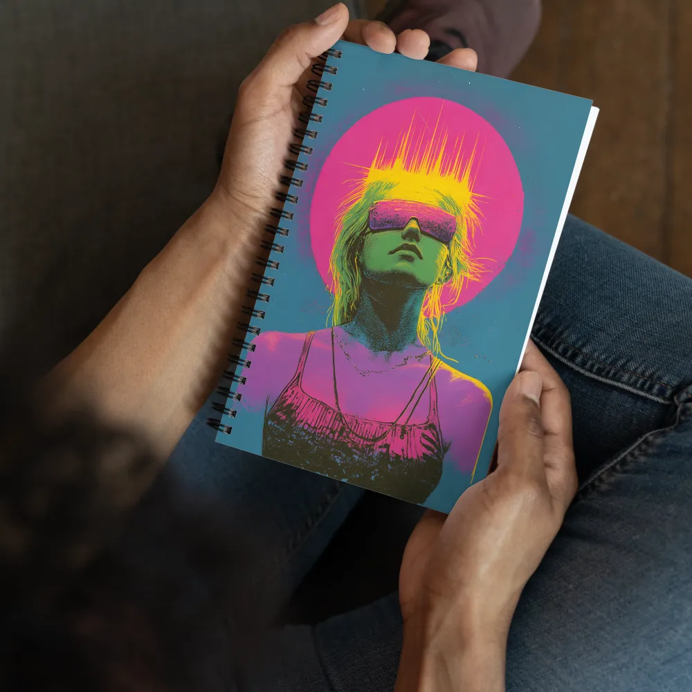 Neon Dreams: Portrait of a Modern Muse | Spiral Notebook